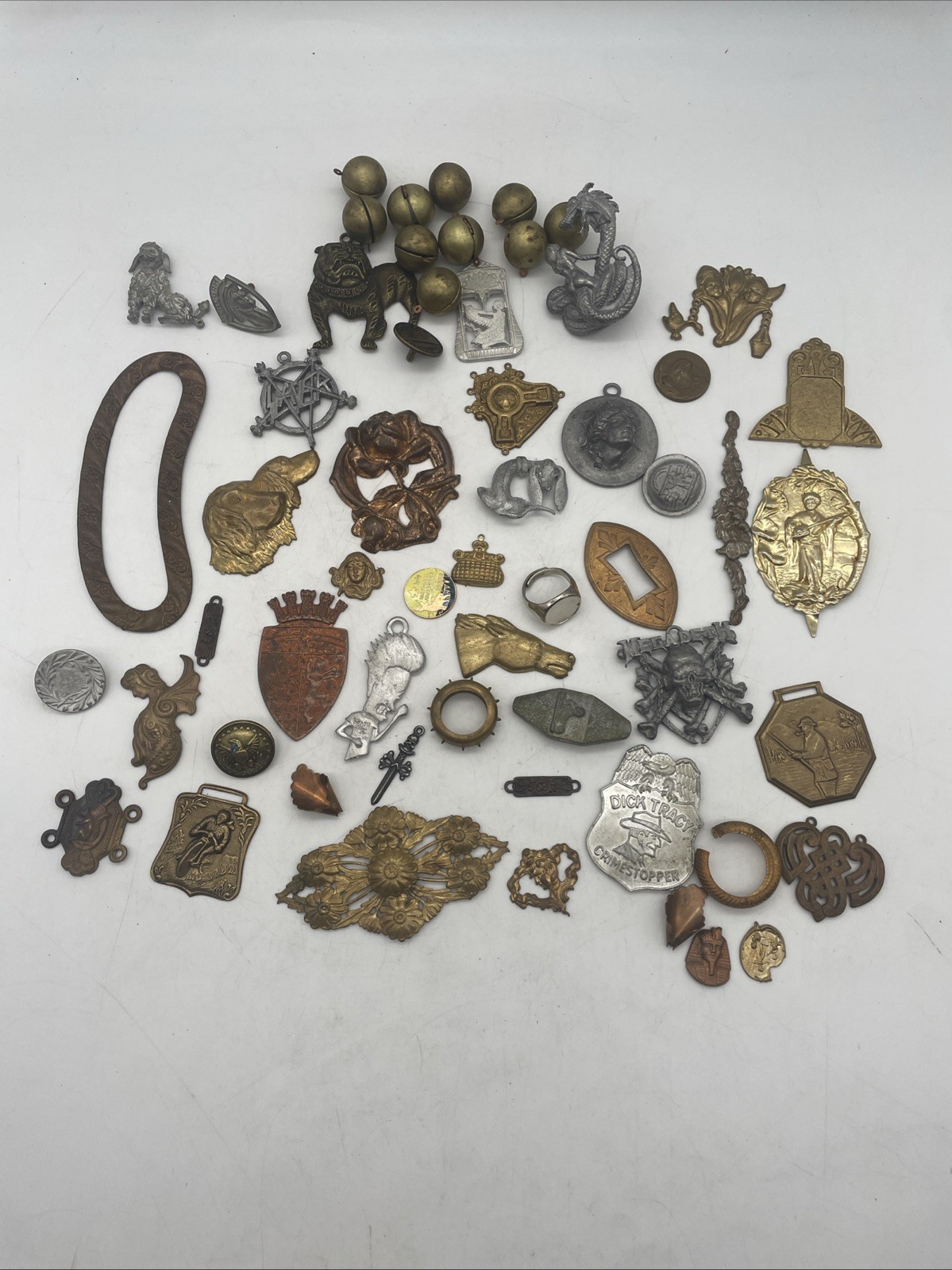 Vintage Metal Jewelry Making Findings Parts & Charms Mixed Lot