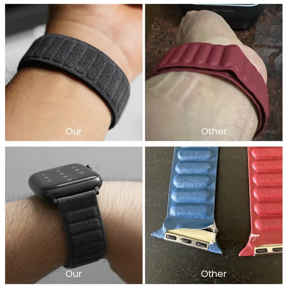 Magnetic ALCANTARA Strap for Apple Watch Leather Accessories