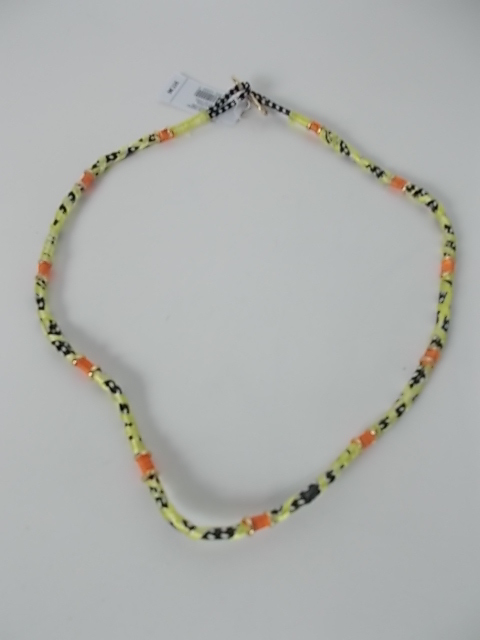 GAP Friendship Necklace BLK Turq rope String Silver layer Necklace NWT $17.95