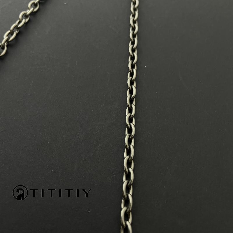 New Wide 4.5MM TA1 Pure Titanium O Link Chain Necklace Unisex Light Anti-Allergy