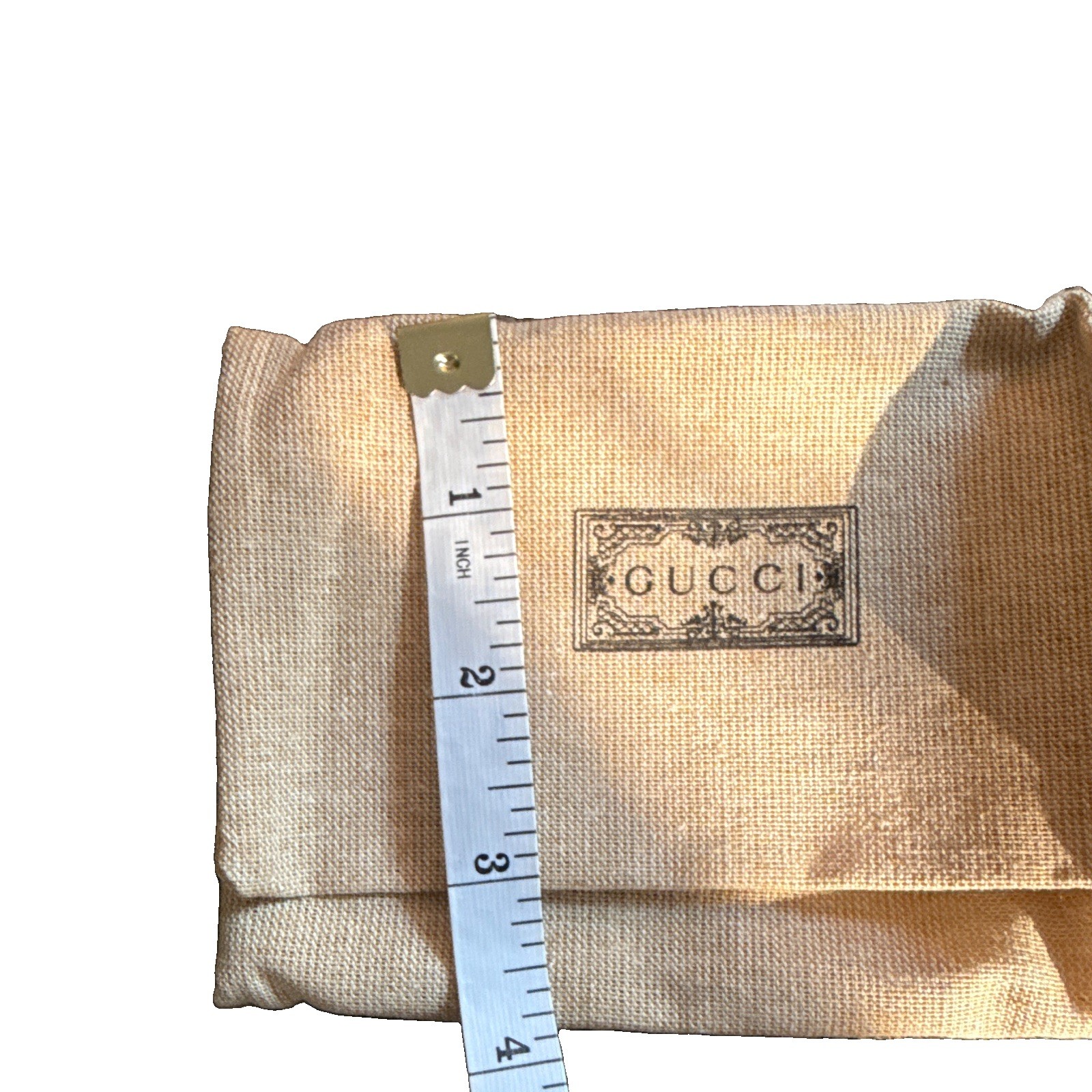 Gucci Green Gift Box with Beige Lined Cardholder dust bag, 5×4 in Rectangle
