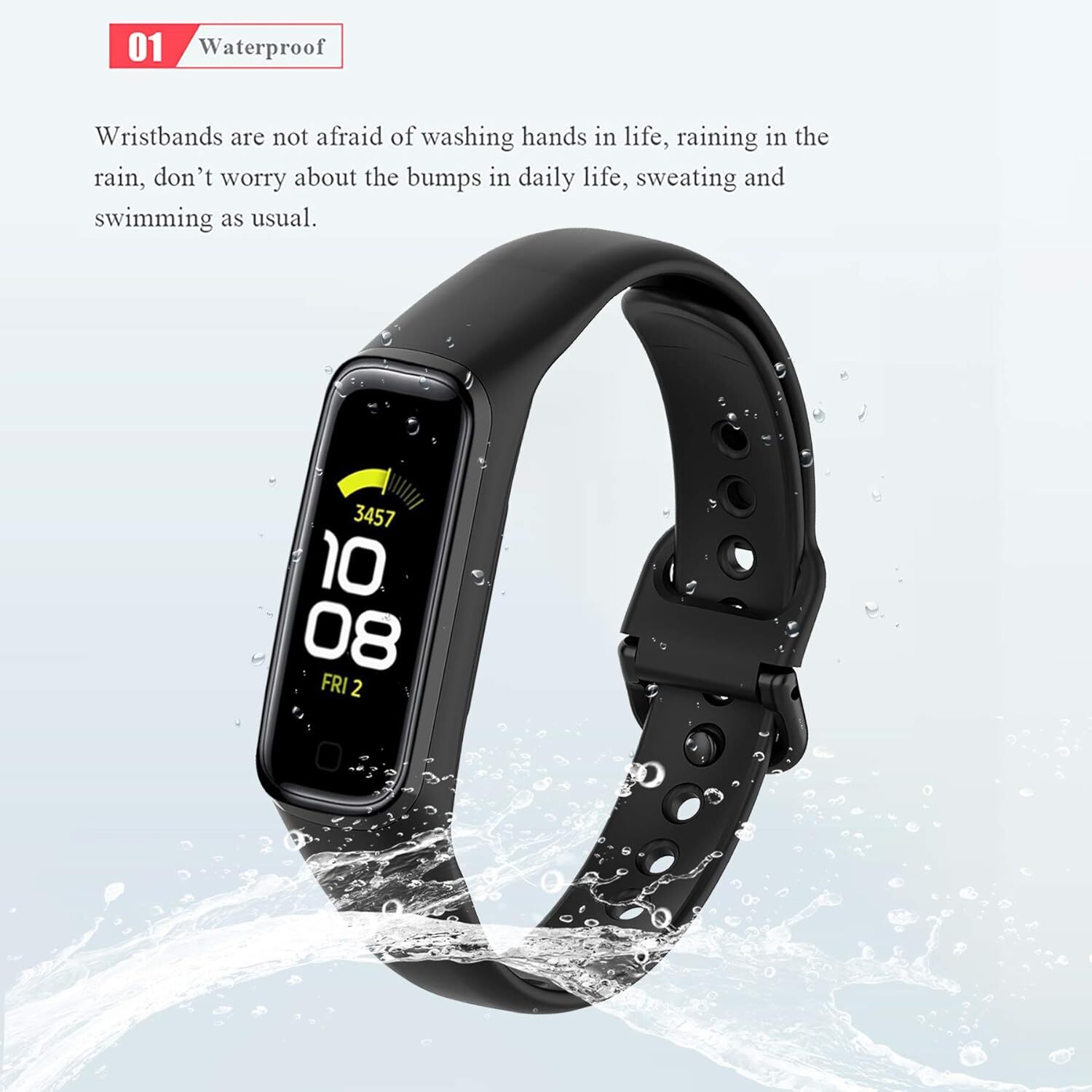 Watch Strap Band For Samsung Galaxy Fit 2 SM-R220 Soft Silicone Sports