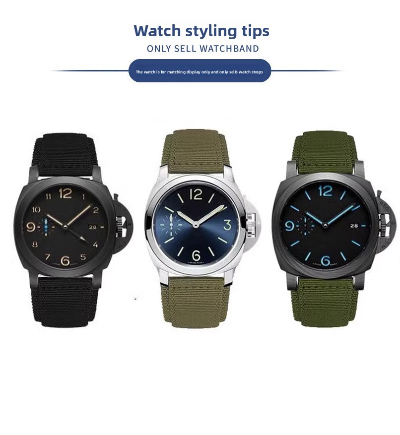 For Bell Ross Quality Nylon Canvas Sports Watch Straps Mens Rugged Band 22 24mm