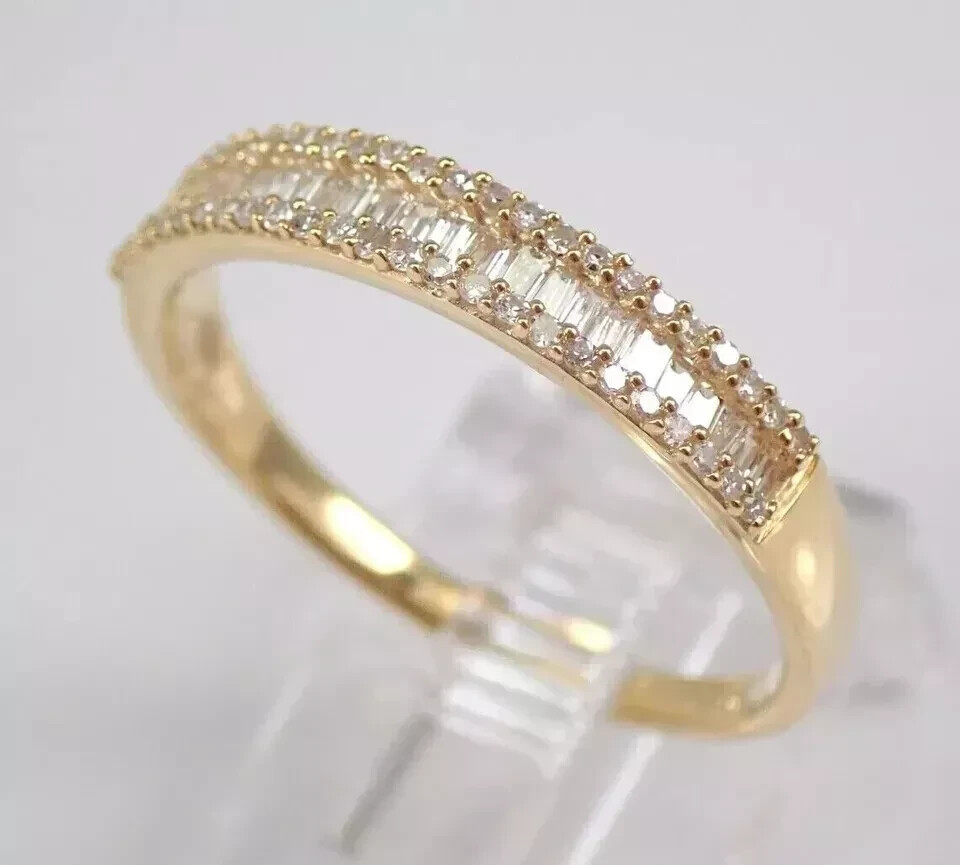 2.20Ct Baguette Cut Lab-Created Diamond Women’s Band Ring 14k Yellow Gold Finish