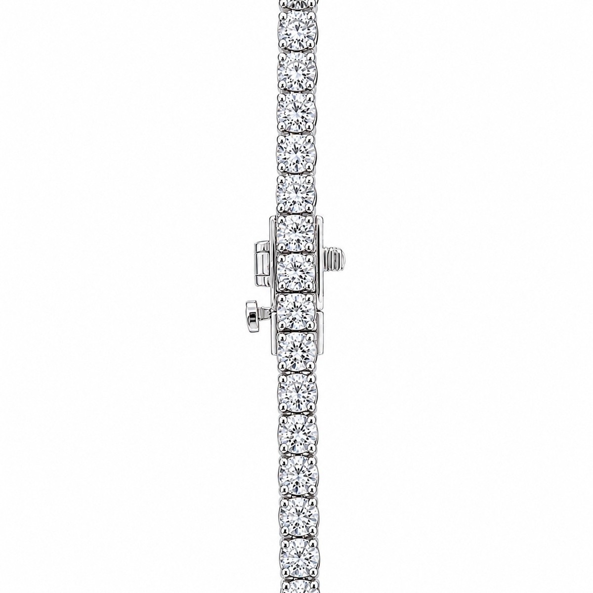 13.00 Ct Lab Grown Diamond Tennis Necklace 14k White Gold E F VVS 17 Inch