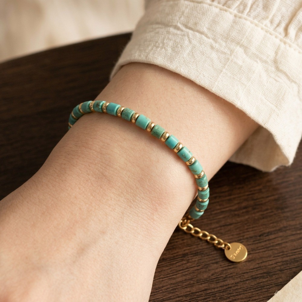 Pretty Multicolor Natural Stone Gemstone Bead Reiki Healing Bracelet 17-18cm+5cm