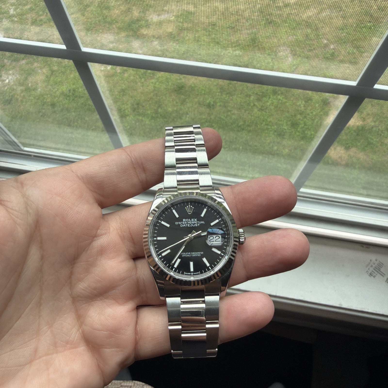 2020 Rolex Datejust 36 126234 Black Dial Oyster White Gold Fluted Bezel