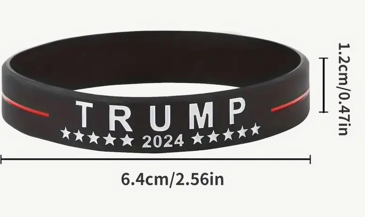 2 Trump Silicone Bracelets MAGA Election, Black. Take America Back! 2024