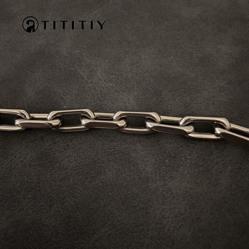New 8mm Pure Titanium Chain Bracelet Men’s Women Bracelet Anti Allergy 7.5 Inch
