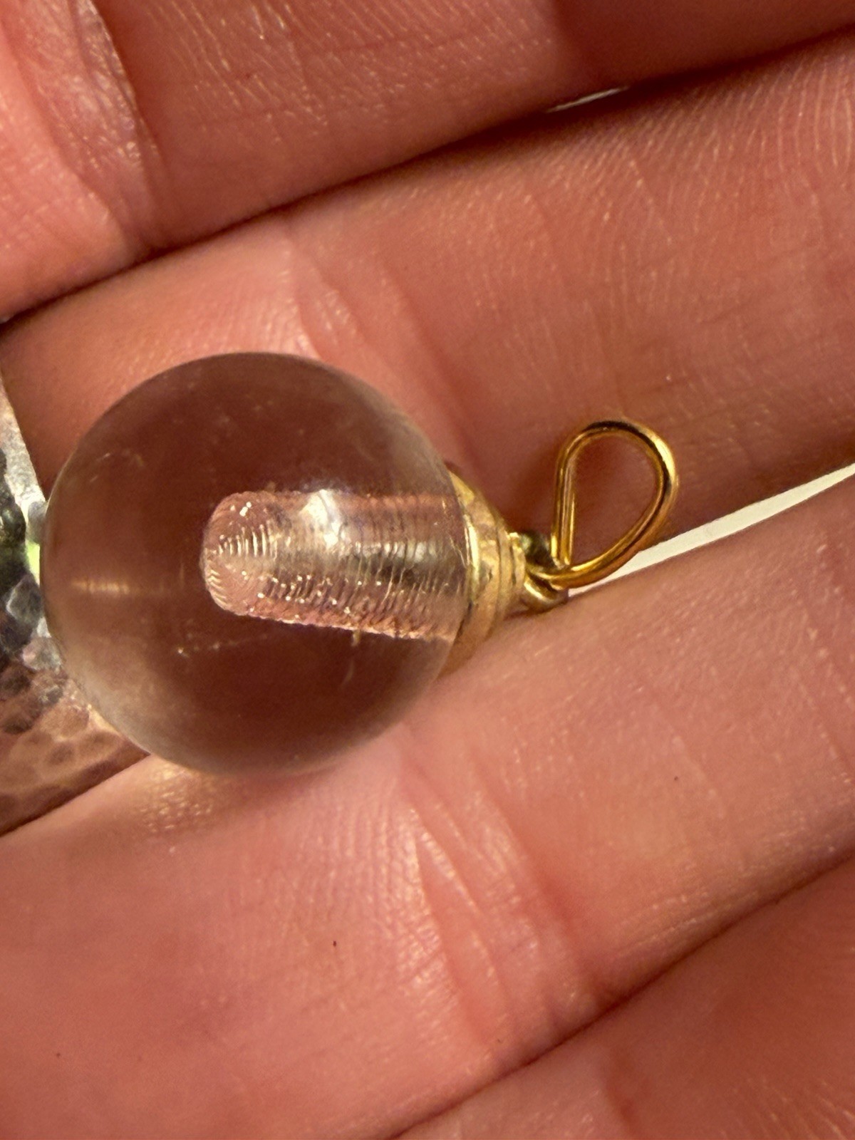 Vintage Petite Orb Pendant, Faux Pool Of Light, Mustard Seed Glass Orb G.F.