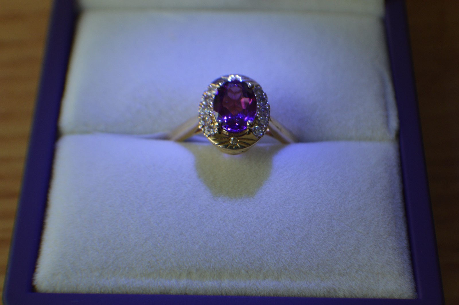 1.60ct Premium Ember Garnet / Diamond Ring 10K Yellow Gold Size 7