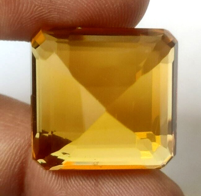 86.50 Ct. Large Yellow Citrine Square Cut AAA+ Loose Gemstone for Ring & Pendant