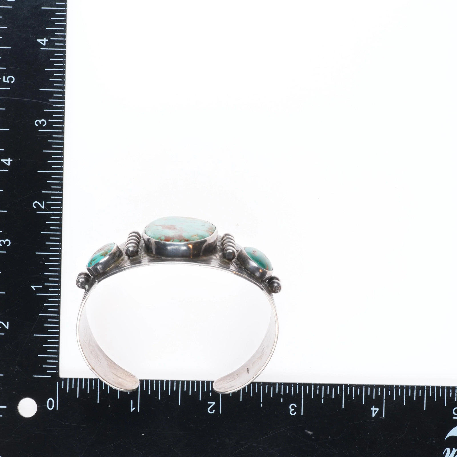6.3″ 1950’s Vintage sterling silver Fred Harvey Royston turquoise cuff bracelet