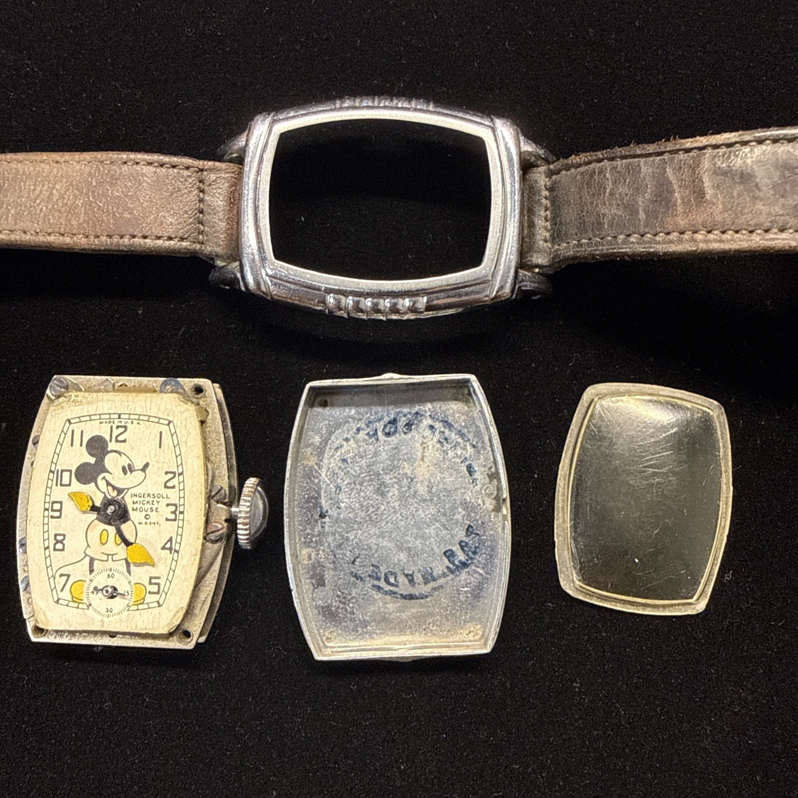 Vintage 1930’s Ingersoll Mickey Mouse Watch Parts/Repair No Balance Wheel