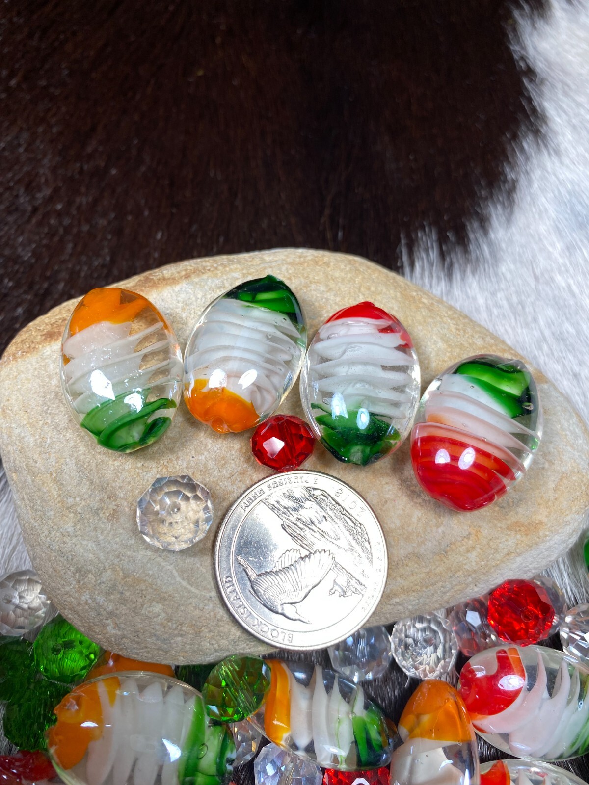 Lampwork Beads Bulk Oval Roundelle Crystal Beads Beads for Jewelry Making 50 pcs