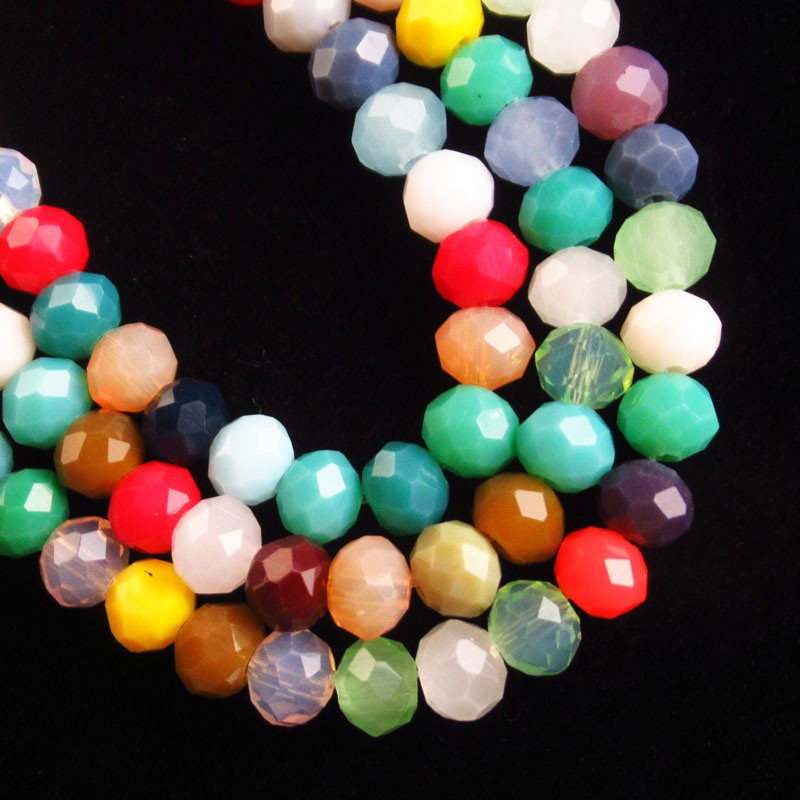 1Strand 6x5mm Faceted Multicolor Crystal Rondelle Loose Bead 15.5inch SJTZ8