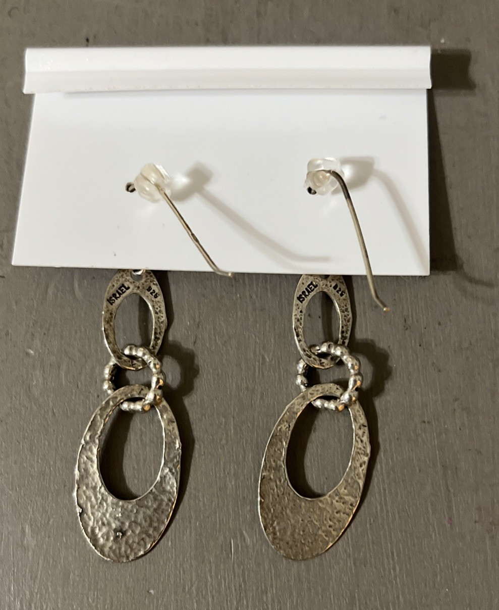 Noa Zuman Sterling Silver Textured Dangle Earrings NEW