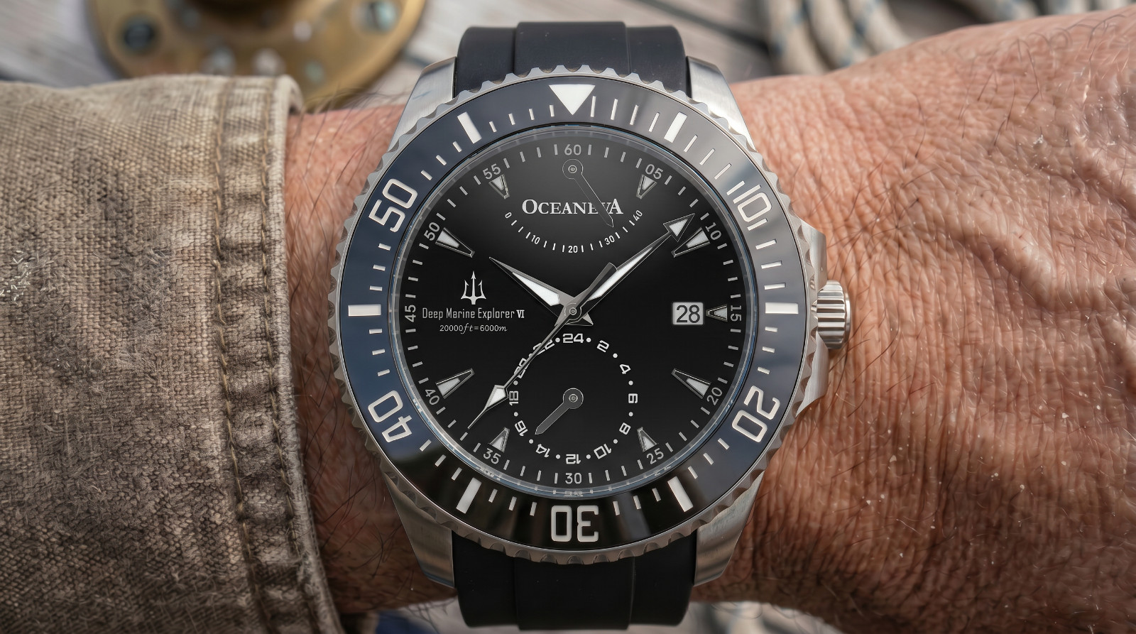 Oceaneva Power Reserve 6000m Grade 5 Titanium Automatic Black