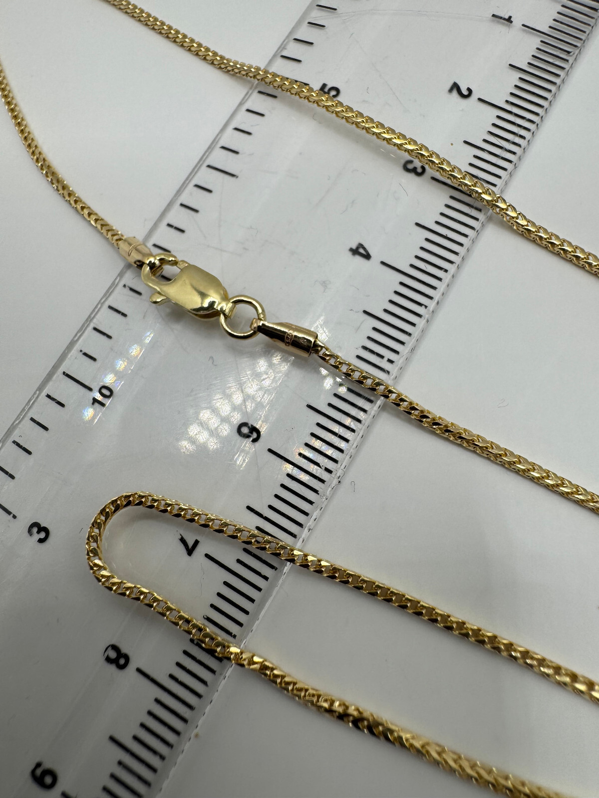 9ct Yellow Gold 1.2mm Solid Round Links Franco Neck Chain 16 Inch / 40cm (GFR40)