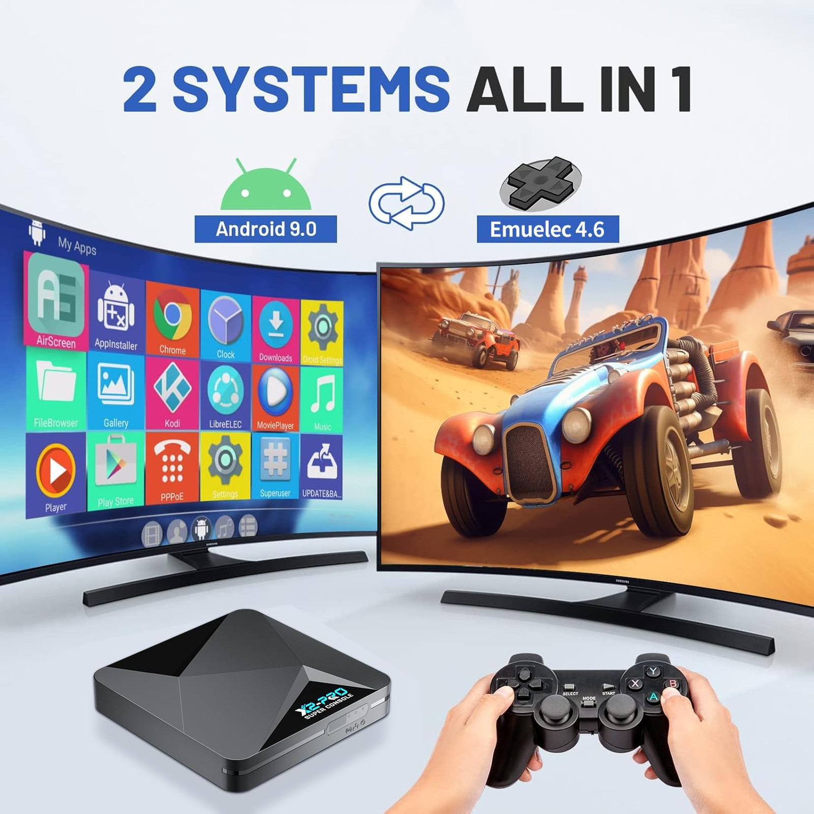 Game Console with 65000 Plus Games EmuELEC Android 9.0 2 Controllers