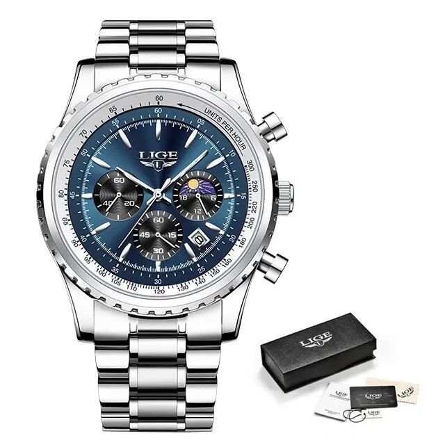 LIGE 2024 Top Brand Luxury New Men Watch Quartz Man Watches Waterproof Luminous