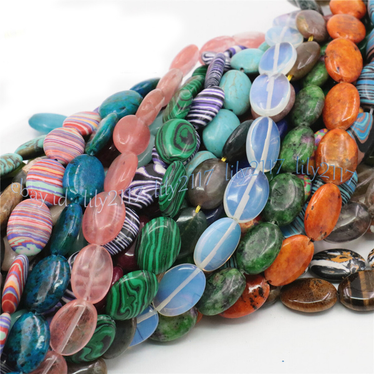 13x18mm Natural Gemstone Jade Jasper Oval Egg Shaped Loose Beads 15” Strand