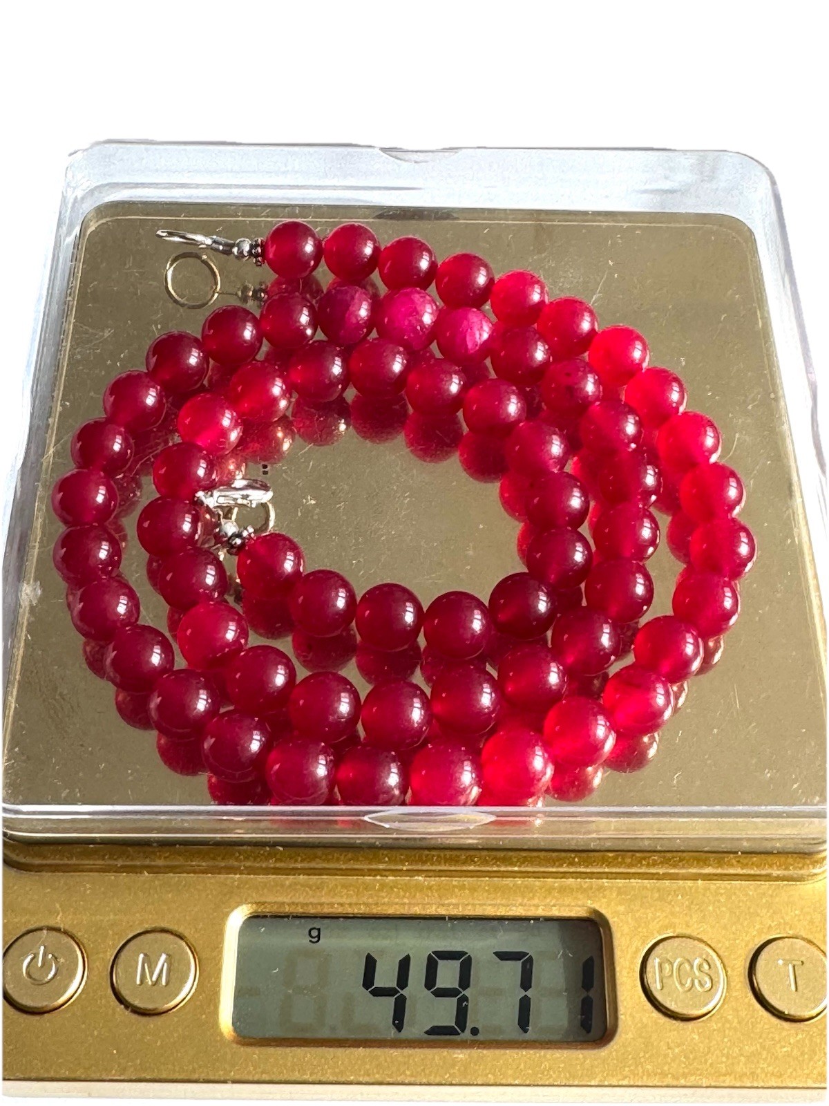 Stunning Earthmined Marbled Ruby Gem Stone Handmade Necklace 22”inch & 49grams🔥