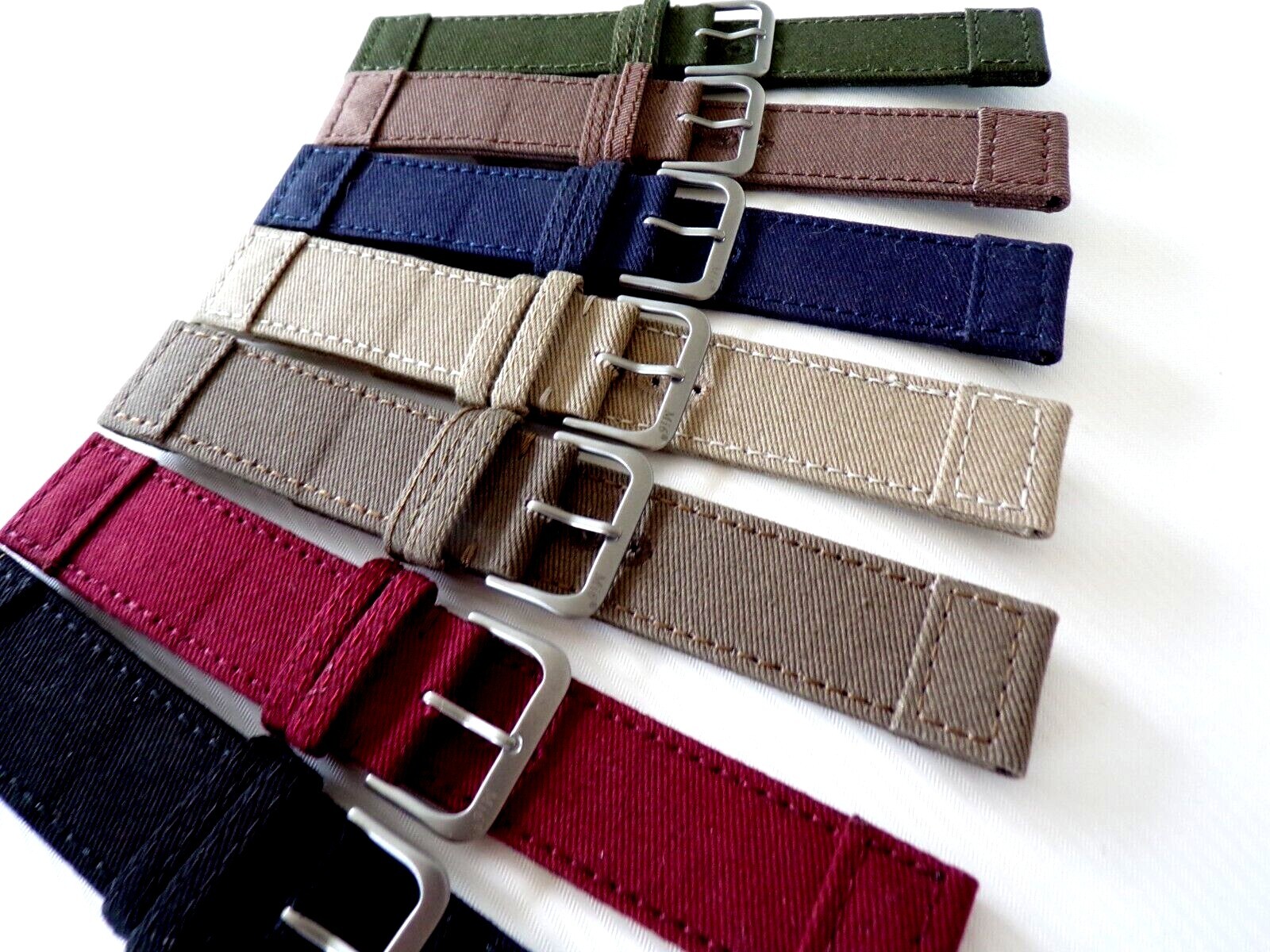 22mm WWII Canvas Sailcloth NATO military Dbl Layer nylon watch band Sport strap