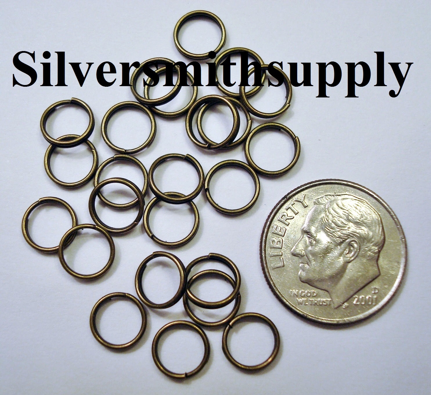 Split rings 7mm bronze plated steel 24 pieces jewelry clasp attach charms PFG017