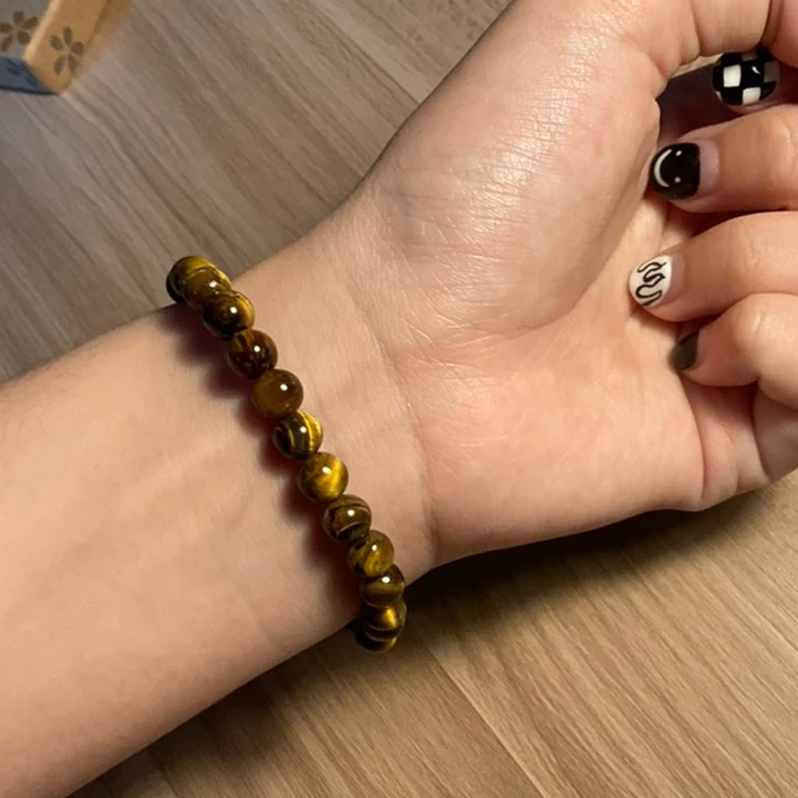 Tiger Eye Bracelet Round Beaded Crystal Beads Stretch Bracelet Men’s Womens 6 mm
