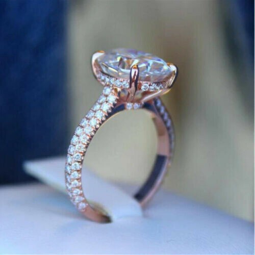 3Ct Lab Created Diamond Solitaire Engagement Ring 18K Rose Gold Finish