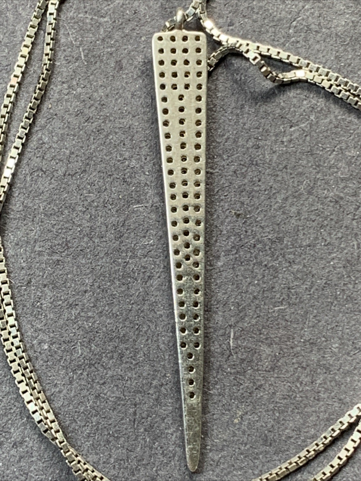 STERLING SILVER 925 Lot Necklace Charms SS19 Triangle Crystal Large Pink Crystal