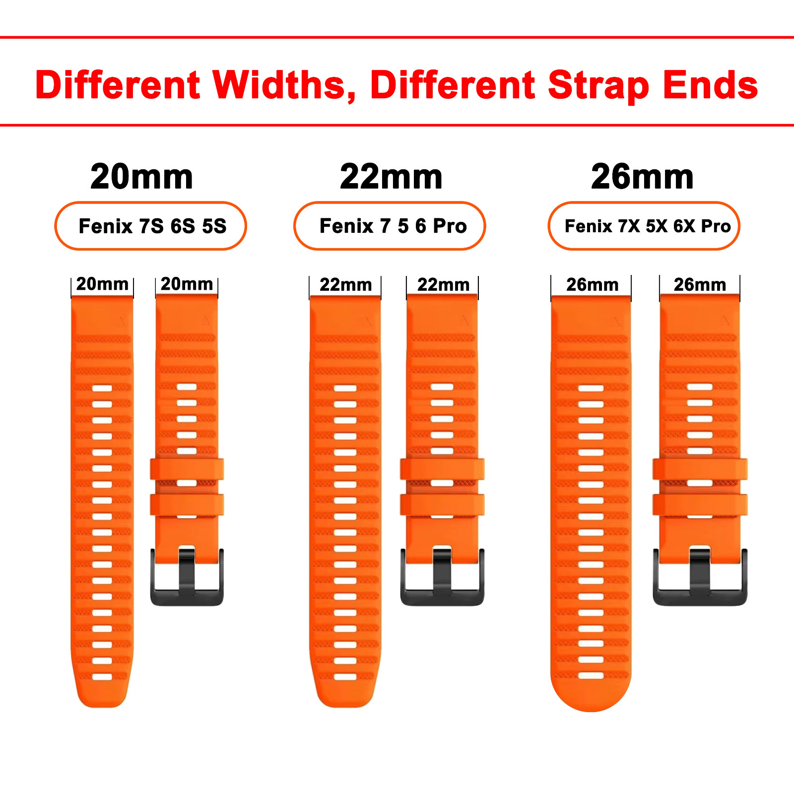 26/20/22mm Silicone Band for Garmin Watch Fenix 8 6 6X 7X 7 Pro 5 5X 5S QuickFit
