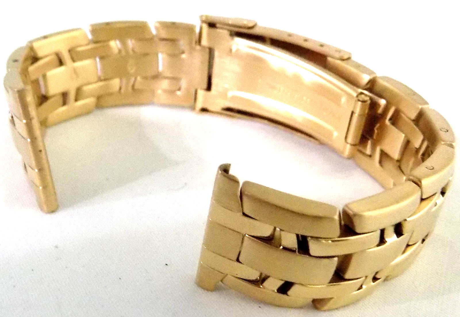 6 3/4″ 173mm Long New 22mm Gold Tone Bracelet Watch Band Trifold Security Clasp