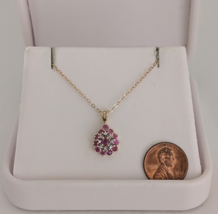 Ruby & Diamond Necklace 14K 3.2 Grams Retail Price $1899 Make Me An Offer!