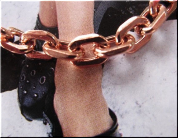 Solid Copper Anklet CA795G – 3/16 inch wide – 8 to 11 inch lengths.