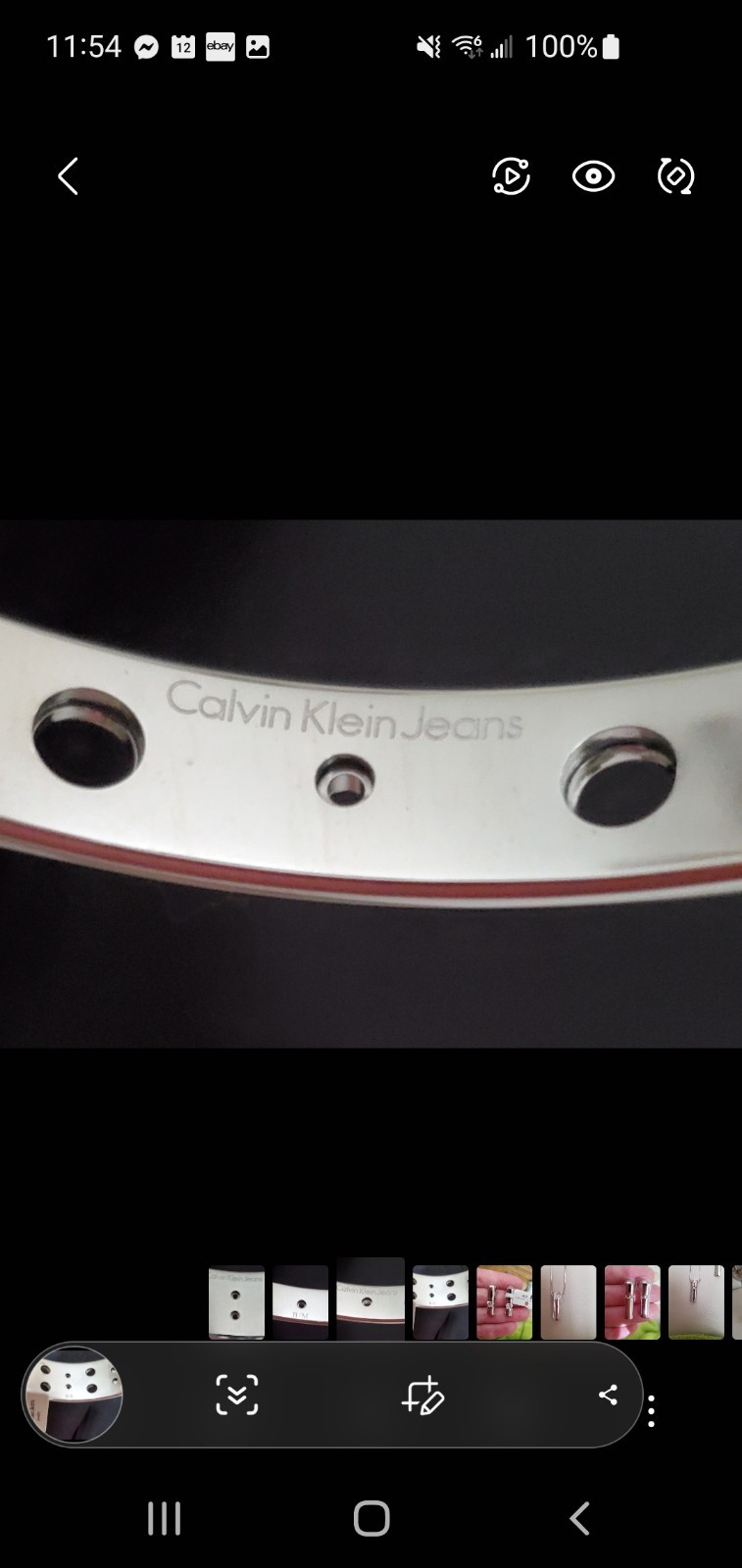NWT Calvin Klein Narrow Notch Bangle Model KJ22AB01020M