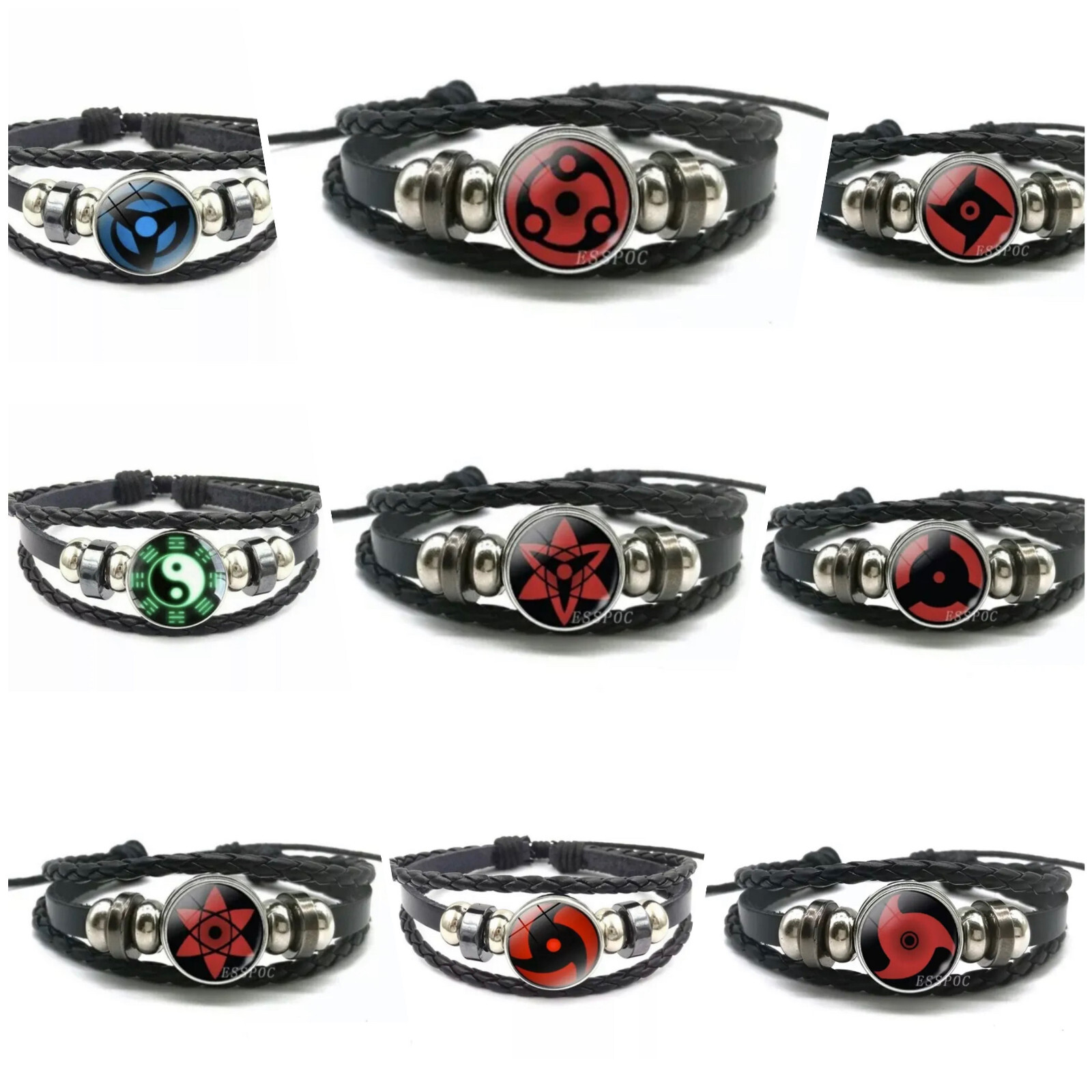 Naruto Anime Sharingan Bracelet Pick One Sasuke Kakashi Madara Obito Mangekyou