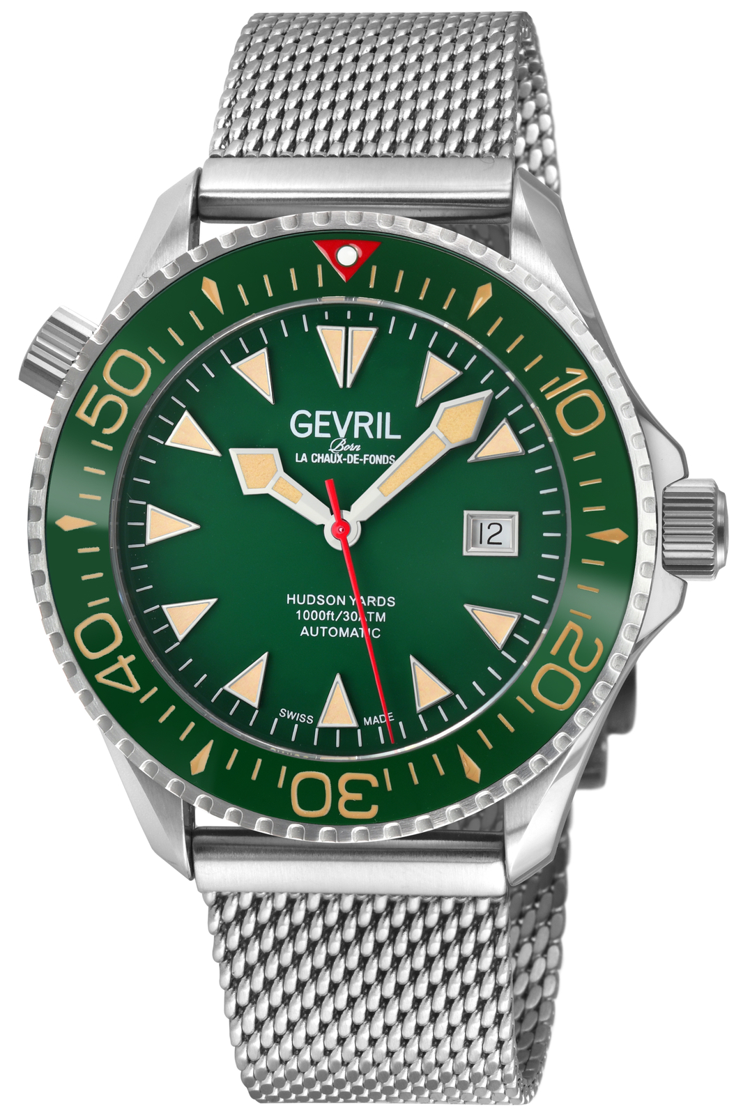 Gevril Men’s 48846B Hudson Yards Diver Swiss Automatic Stainless Steel Watch