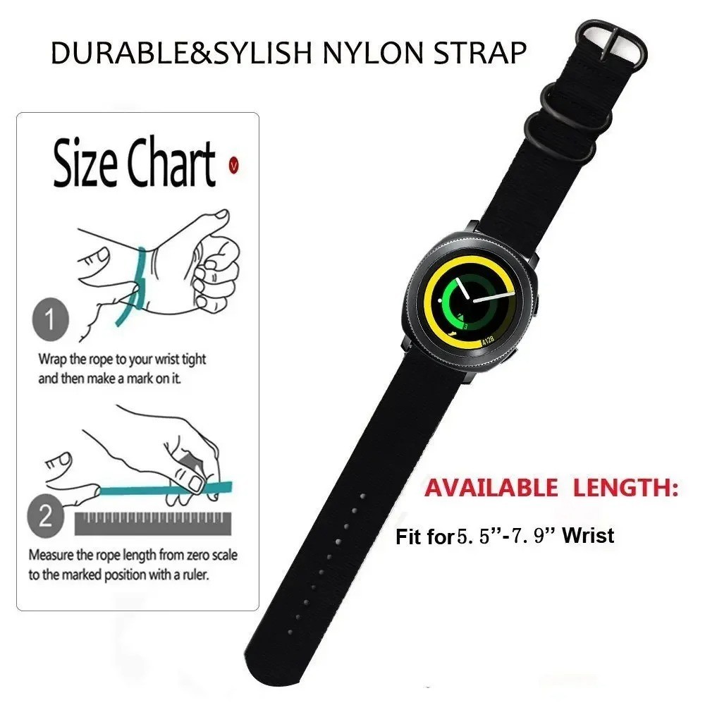 18mm 20mm 22mm 24mm Ballistic Durable Military Nylon Wrist Watch Band Strap