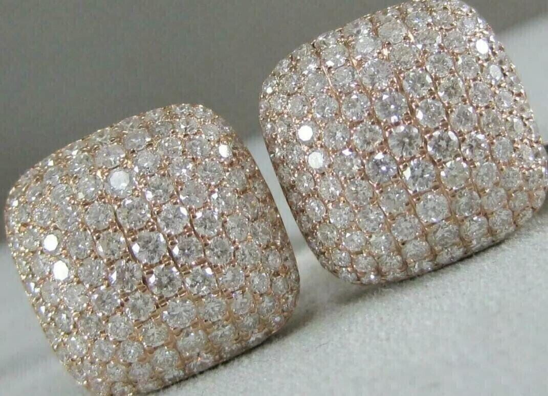 3 CT Round Cut Lab Created Diamond Men’s Wedding Cufflinks 14K Rose Gold Plated