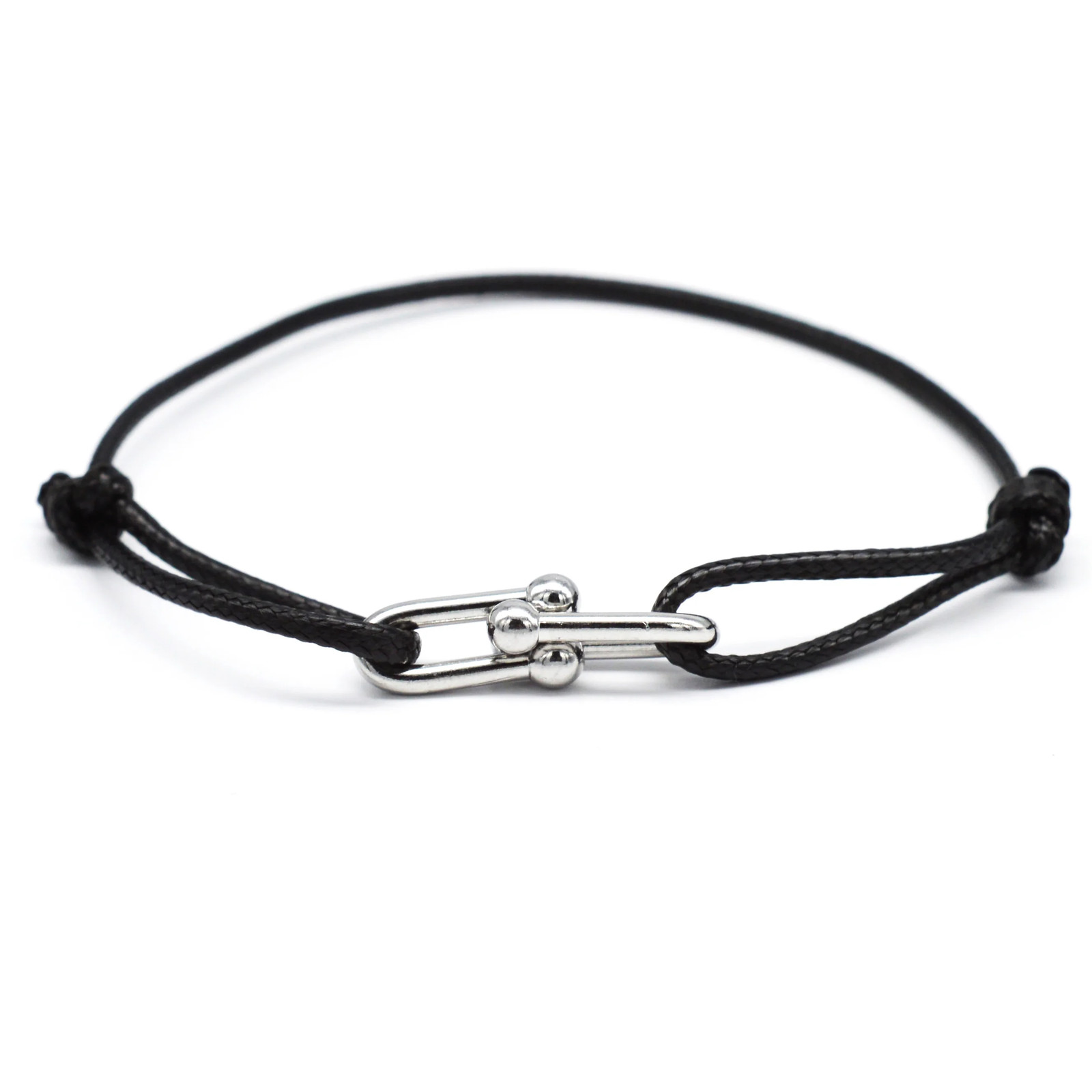 Bamboo Horseshoe Buckle Bracelet Braided Ribbon Adjustable Rope Jewelry