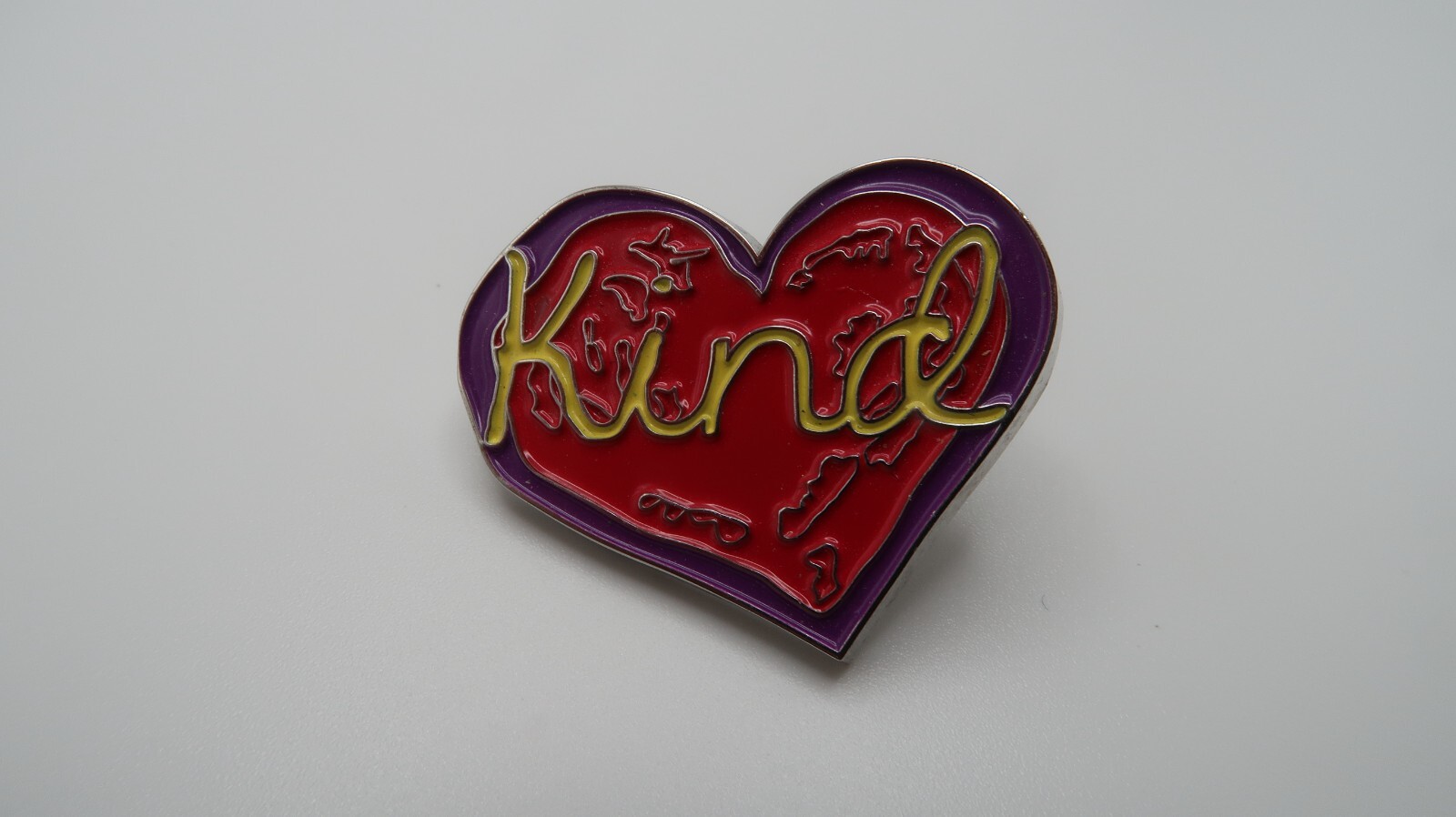 Vintage 3.6cm KIND Heart Pin Brooch 3.6cm BB13