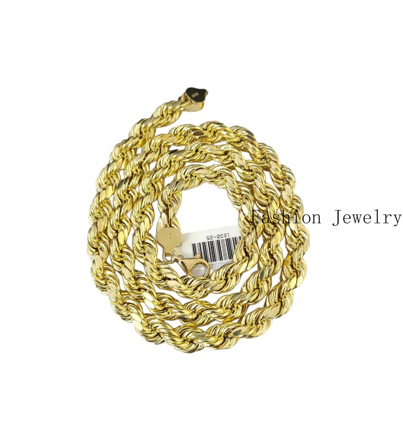 10K Yellow Gold Rope Chain Necklace 8mm 22 Inch REAL 10kt Diamond Cuts Men’s
