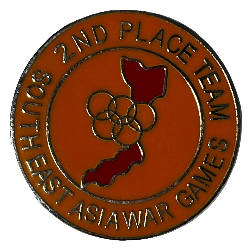 Pack of 2 2nd Place Team South East Asia War Games Hat Cap Lapel Pin M-096