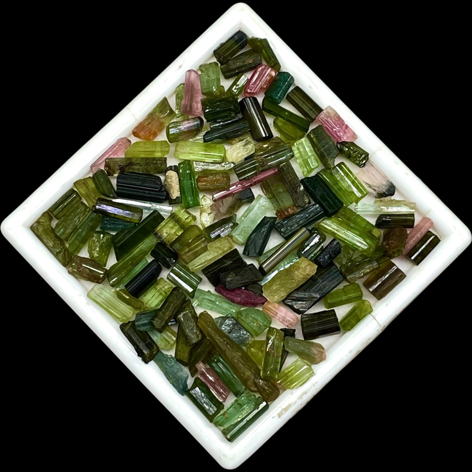 120 Pcs Natural Tourmaline 5-21mm Multi Color Rough Stick Loose Gemstones Lot