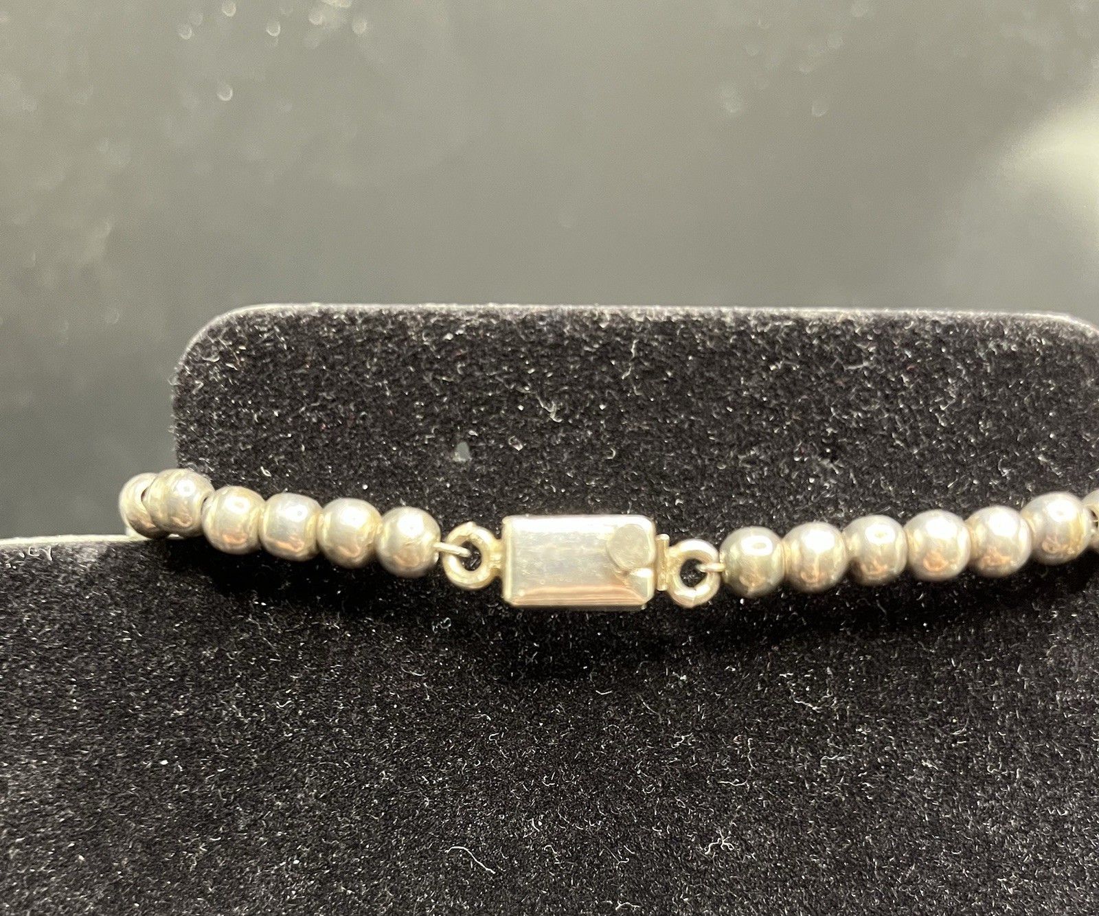 Vtg Mexico Sterling Silver Graduated Bead Necklace 60g 16″ (Navajo pearls Style)