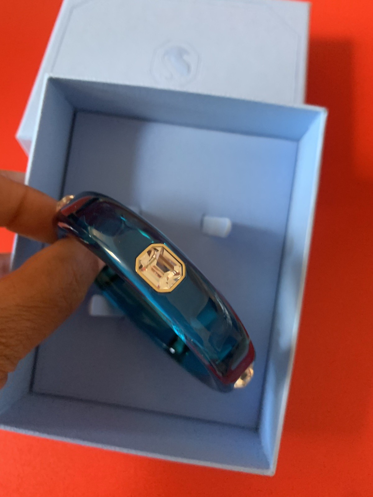 Swarovski Blue Dulcis Bangle Size M Medium Vibrant Crystal 5714390 NEW In Box💕