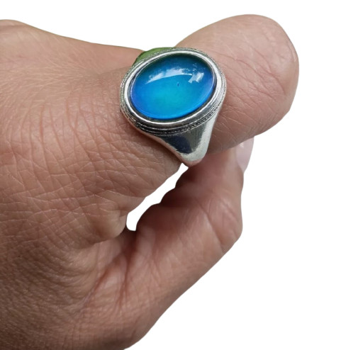 Men And Women Silver Mood Ring Color Changing Ring Size 6.5 7. 8. 8.5. 9. 9.5.10