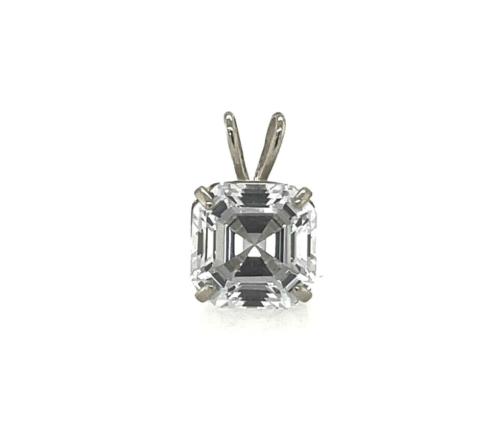 14k Yellow/ White/ Gold Asscher Cut CZ Pendant